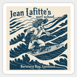 Vintage Jean Lafitte Surf School // Retro Louisiana Pirate Legend // Vintage Pirate Surfer Sticker